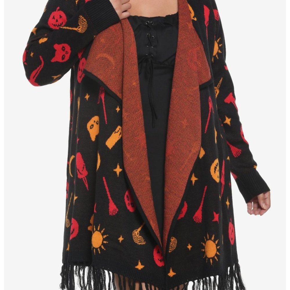 Her Universe Disney Hocus Pocus Dani Hooded Fringe Cardigan Plus Size (2XL)